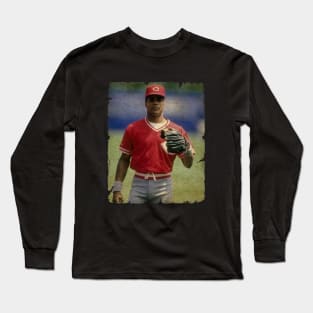 Barry Larkin in Cincinnati Reds Long Sleeve T-Shirt